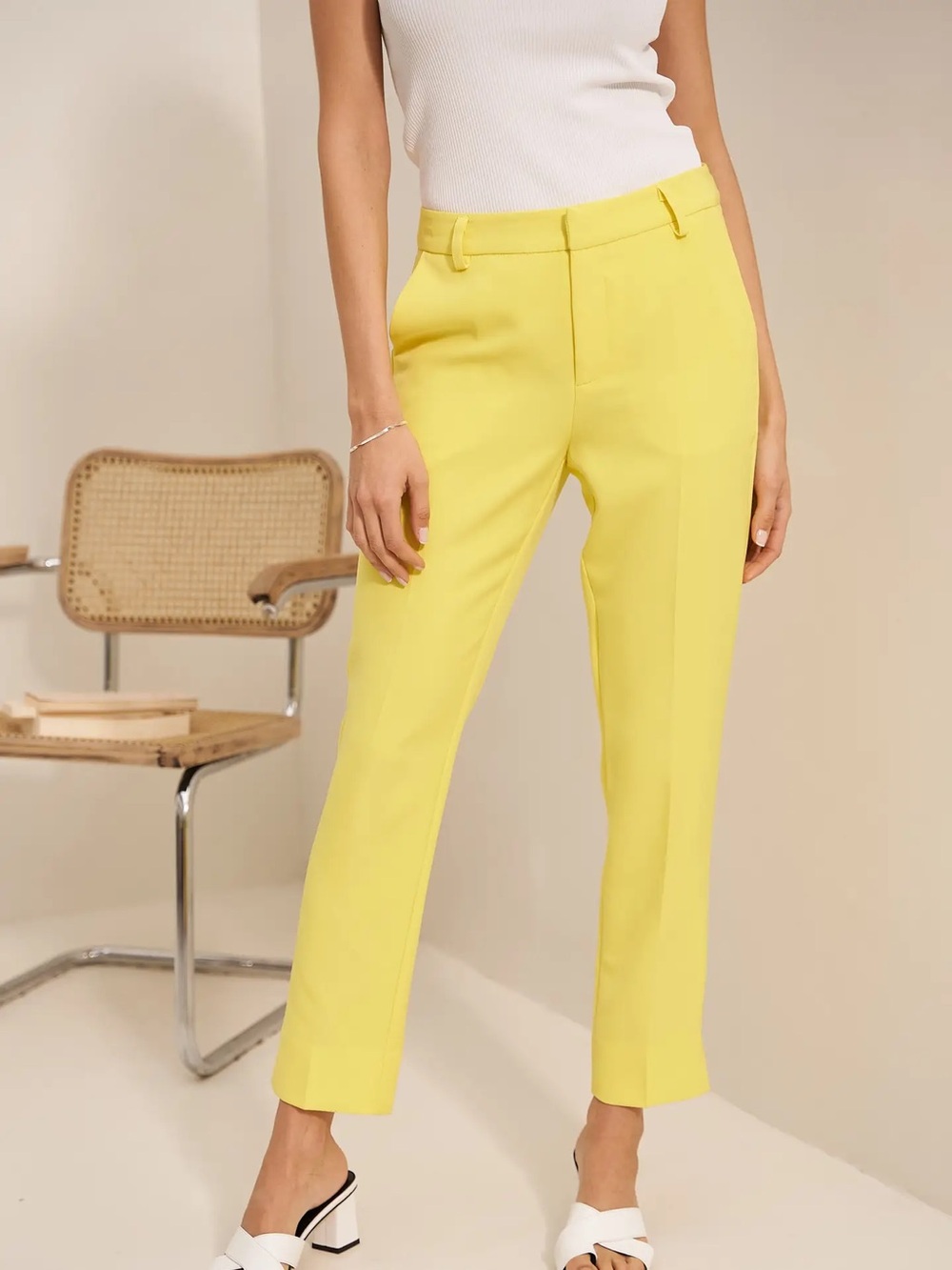 NEW Minimum Sundress Yellow Tailored Trousers • Size US 6 EU 36, NWT